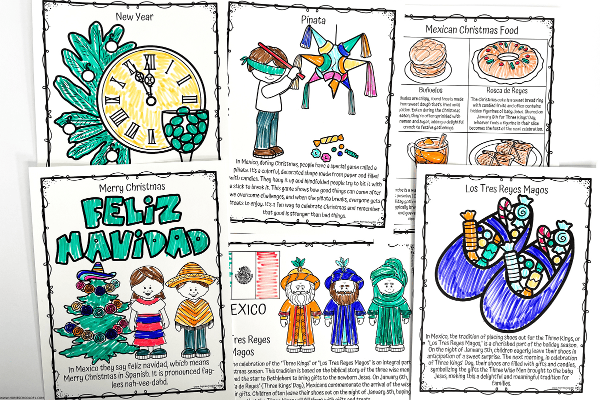 free christmas in mexico worksheet